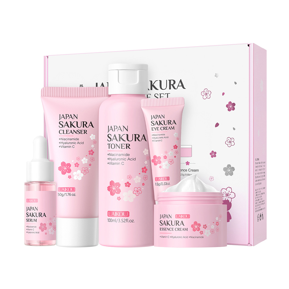 LAIKOU Sakura 5pcs Skin Care K - Essence Serum Toner ulasan dan harga