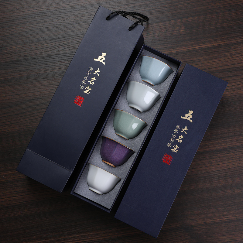 Five Famous Kilns 5 Cups Tea S - Celadon Ceramic Cup ulasan dan harga