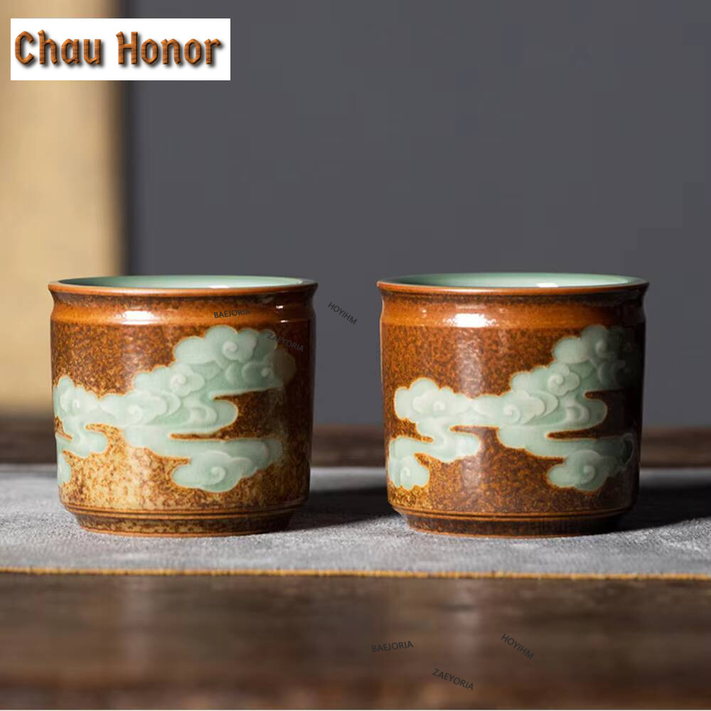 100ML Handmade Longquan Celado - Celadon Ceramic Cup ulasan dan harga