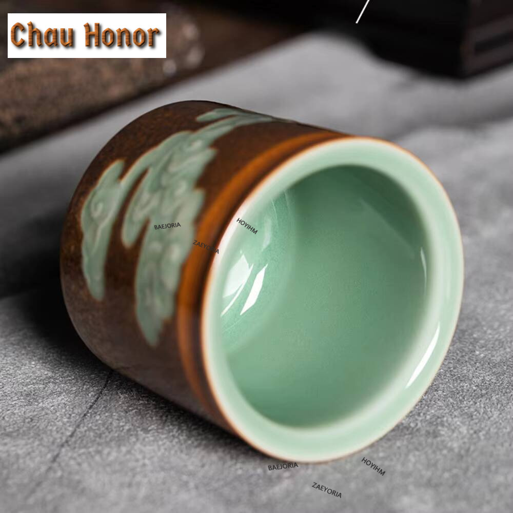 100ML Handmade Longquan Celado - Celadon Ceramic Cup ulasan dan harga