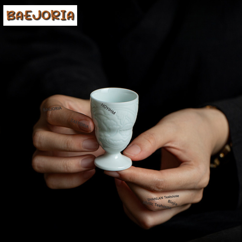 BAEJORIA 25ml Imitation Song H - Celadon Ceramic Cup ulasan dan harga