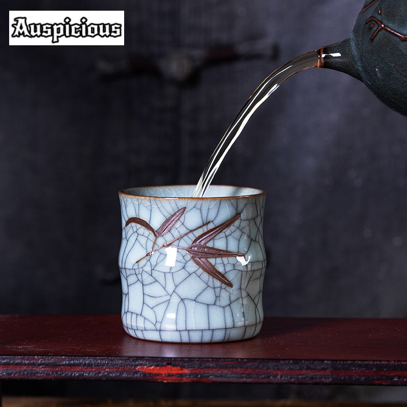 70ML Creative Bamboo Leaf Shap - Celadon Ceramic Cup ulasan dan harga