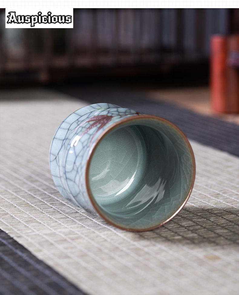 70ML Creative Bamboo Leaf Shap - Celadon Ceramic Cup ulasan dan harga